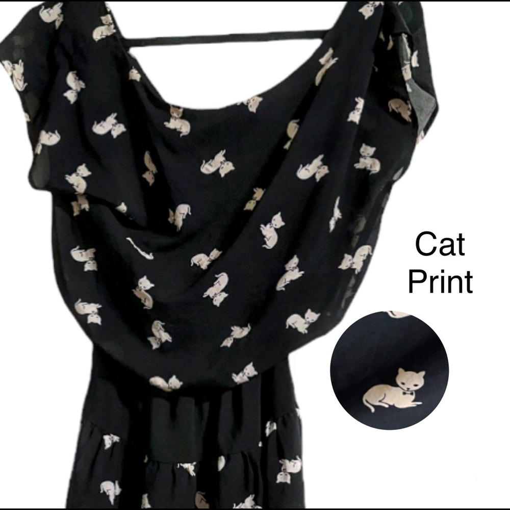 Cat-Print Dress - Picture 2 of 6